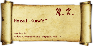 Mezei Kunó névjegykártya